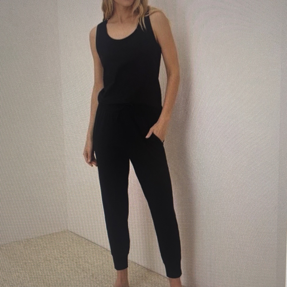 Pact Black Sleeveless Jumpsuit